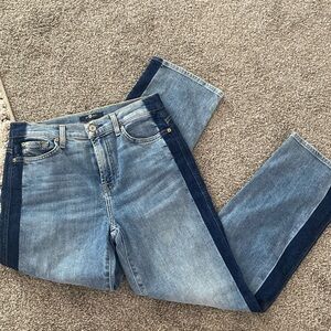 Women’s 7 For All Mankind, Size 27, two tone jeans, straight fit jeans